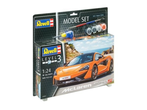 Revell pienoismallisarja auto 1:24 - McLaren 570S mittakaavassa 1:24, taso 3, uskollinen jäljennös monine yksityiskohtineen, , Model Set with basic...