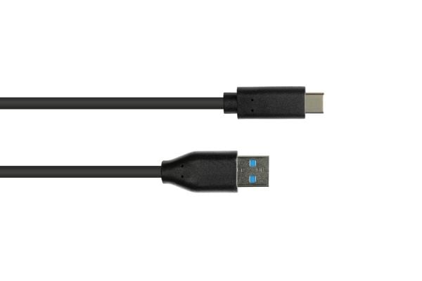 Alcasa 2831-AC010S, 1 m, USB A, USB C, USB 3.2 Gen 2 (3.1 Gen 2), 10 Gbit/sek., Sort