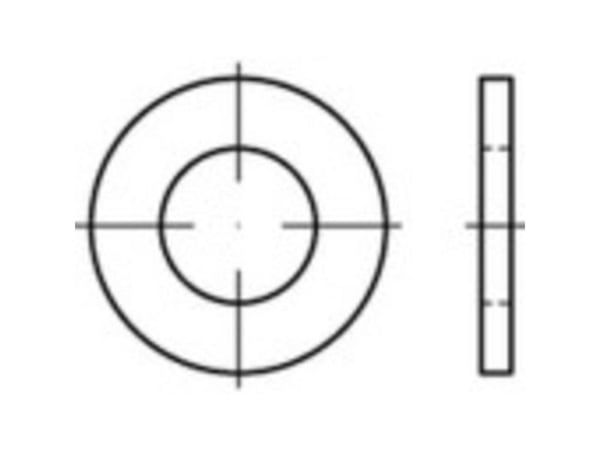 Mellomleggsskive 6,4 mm 12 mm stål 100 stk TOOLCRAFT 147781
