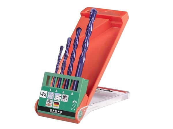 kwb 51300 Volframikarbidikierreporasarja 4 kpl 4 mm, 5 mm, 6 mm, 8 mm Sylinterinvarsi 4 kpl