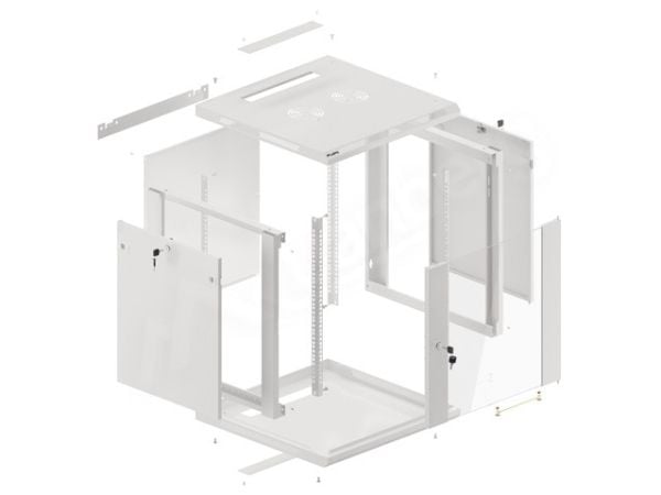 Lanberg - Rack skap - veggmonterbar - grå, RAL 7035 - 12U - 19"
