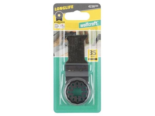 wolfcraft GmbH 4238000, Sponplate, Laminat, Parkett, Plast, Mykt tre, Tre, High Carbon Steel (HCS), 3,5 cm, 1,4 mm, 4,2 cm, 1 stykker