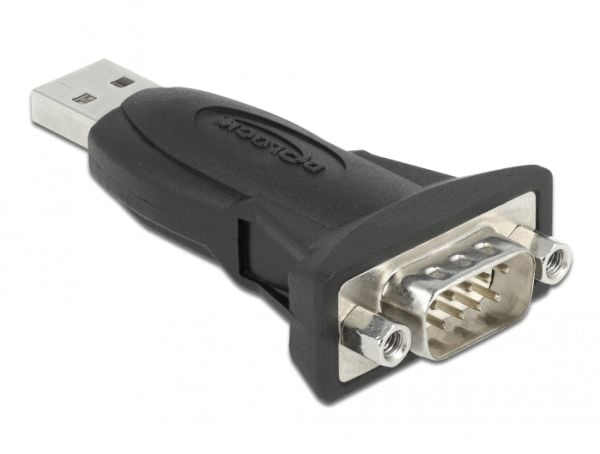 DeLOCK 61506, USB A, RS-232, 0,8 m, Musta