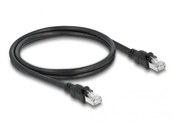 Delock - Koblingskabel - RJ-45 (hann) til RJ-45 (hann) - 1 m - 7.7 mm - foliebelagt uskjermet tvinnet kabelpar (F/UTP) - CAT 6a - halogenfri, forms...