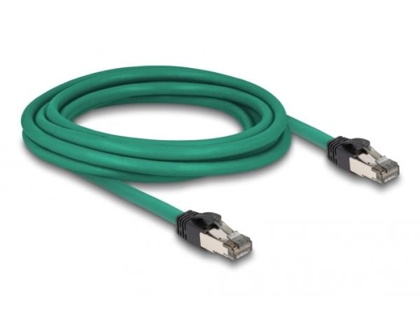 Delock PROFINET - Koblingskabel - RJ-45 (hann) til RJ-45 (hann) - 3 m - 7 mm - SF/UTP - CAT 5e - grønn