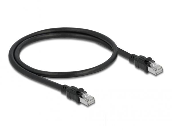 Delock - Patchkabel - RJ-45 (hann) til RJ-45 (hann) - 50 cm - 7,7 mm - brettet uskjermet tvunnet par (F/UTP) - CAT 6a - halogenfri - svart