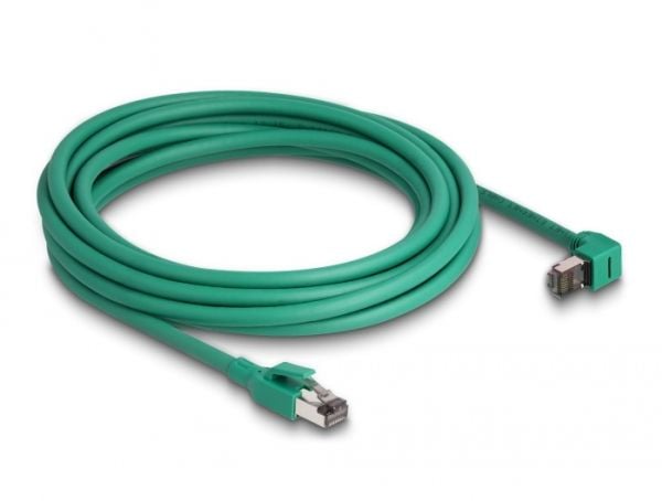 Delock PROFINET - Koblingskabel - RJ-45 (hann) til RJ-45 (hann) vinklet - 5 m - 7 mm - SF/UTP - CAT 6 - grønn
