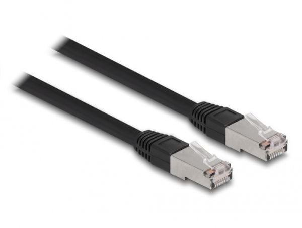 Delock - Koblingskabel - RJ-45 (hann) til RJ-45 (hann) - 10 m - 7 mm - S/FTP - CAT 6a - halogenfri, formstøpt, utendørs - svart
