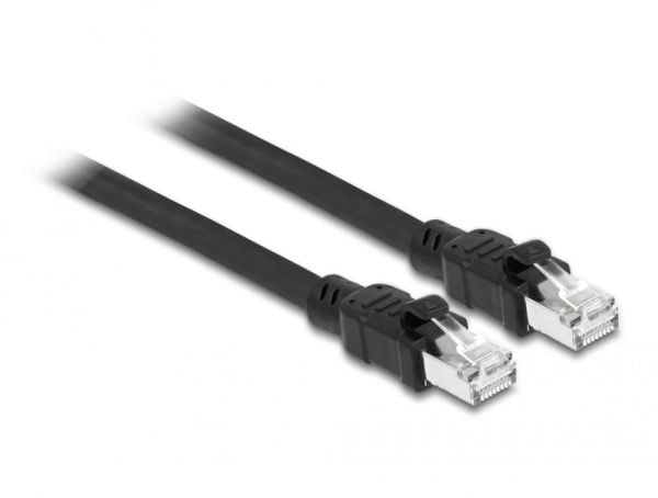 Delock - Patchkabel - RJ-45 (hann) til RJ-45 (hann) - 3 m - 7,7 mm - brettet uskjermet tvunnet par (F/UTP) - CAT 6a - halogenfri - svart