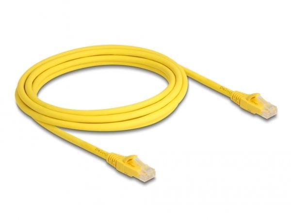Delock - Koblingskabel - RJ-45 (hann) til RJ-45 (hann) - 3 m - 6.1 mm - UTP - CAT 6a - halogenfri, formstøpt, uten hindringer, Fast Tracing - gul