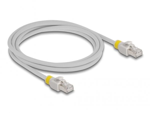 Delock - Patchkabel - RJ-45 (han) til RJ-45 (han) - 2 m - 6 mm - S/FTP - CAT 6a - halogenfri - grå