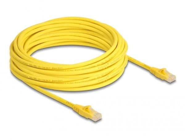 Delock - Koppeledning - RJ-45 (hann) til RJ-45 (hann) - 10 m - 6,1 mm - UTP - CAT 6a - halogenfri, Fast Tracing - gul