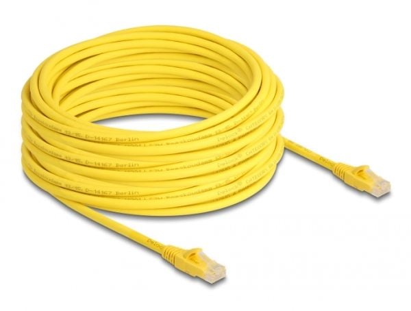 Delock - Koppeledning - RJ-45 (hann) til RJ-45 (hann) - 15 m - 6,1 mm - UTP - CAT 6a - halogenfri, Fast Tracing - gul