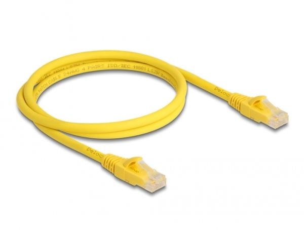 Delock - Koppeledning - RJ-45 (hann) til RJ-45 (hann) - 1 m - 6,1 mm - UTP - CAT 6a - halogenfri, Fast Tracing - gul