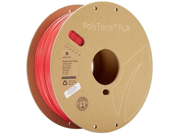 Polymaker 70826 PolyTerra PLA-filament, vattenlöslig, 1,75 mm, 1000 g, röd (matt)