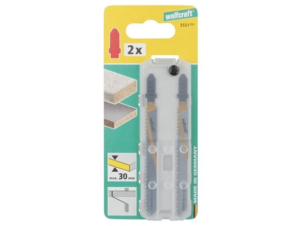 wolfcraft GmbH 3551000, Stikksagblad, Sponplate, Laminat, MDF, Mykt tre, High Carbon Steel (HCS), 7,5 cm, 2,5 mm, 3 cm