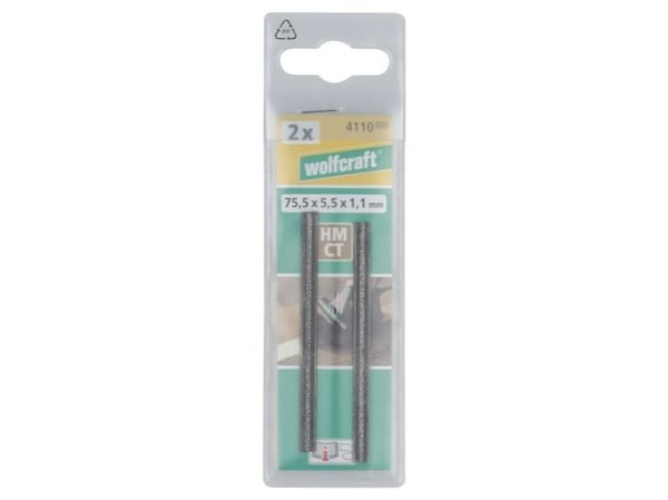 wolfcraft GmbH 4110000, 75,5 mm, 5,5 mm, 1,1 mm, Wolframkarbid, Tre, 2 stykker