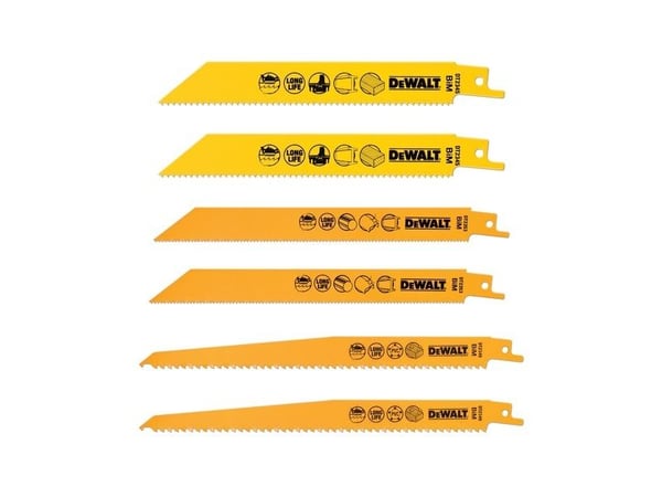 DeWALT High Performance - Sahanteräsarja - 6 kpl - pituus: 152 mm, 228 mm, 203 mm, 203 mm