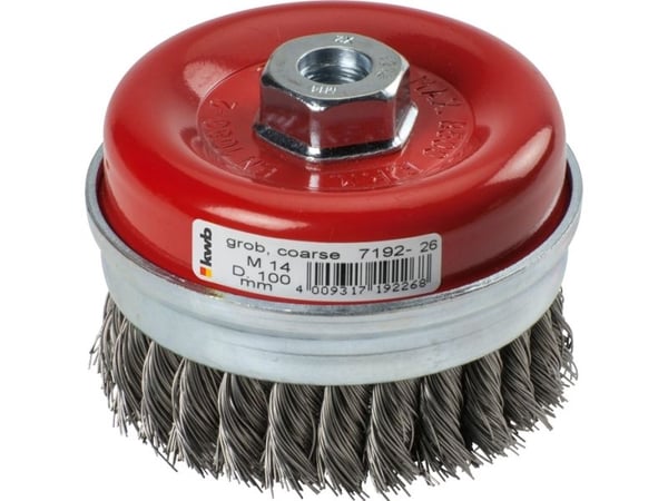 kwb 719226, Kopp stålbørste, 10 cm, 0,5 mm, Metall, Stein, Tre, Metall