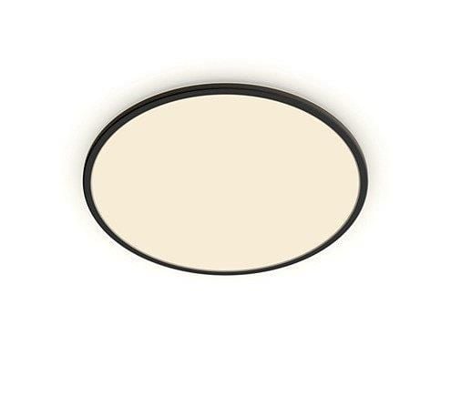 Philips Superslim-taklampe, 15 W, Svart, Metall, Plast, IP54, Terrasse, Hage, II, Tidsriktig