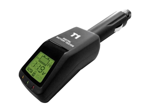 Helvi T1 batteriovervåking / bilbatteritester, USB-tilkobling, 90 x 55 x 30 mm