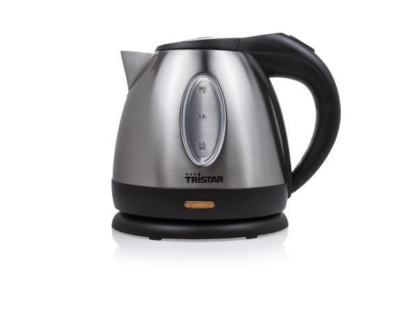 Tristar WK-1325, 1,2 l, 850 W, Sort, Rustfritt stål, Rustfritt stål, Vannivåindikator, Trådløs