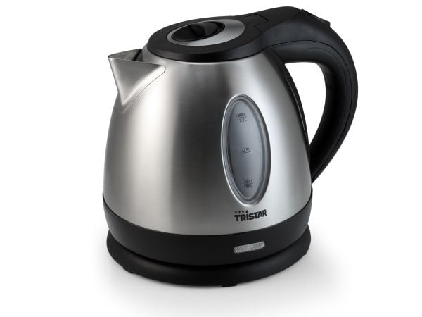 Tristar WK-1325, 1,2 l, 850 W, Sort, Rustfritt stål, Rustfritt stål, Vannivåindikator, Trådløs