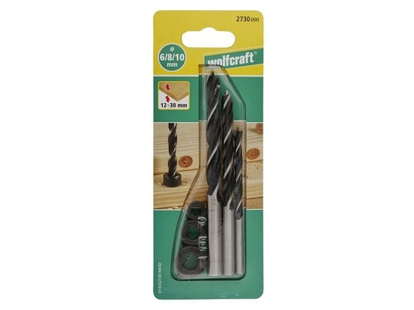 wolfcraft GmbH 2730000, Twist Betongbor, Høyrehåndsrotasjon, Sponplate, Fibre board, Kryssfiner, Tre, Chromium-Vanadium Steel (Cr-V), Plastpose med...