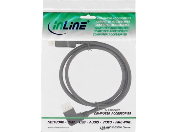 InLine 17155L, 5 m, DisplayPort, DisplayPort, Hankjønn, Hankjønn, Svart