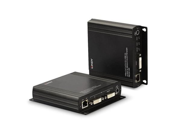 Lindy 39245, Sender og Mottaker, Koblet med ledninger (ikke trådløs), 140 m, Cat6, 60 Hz, Svart