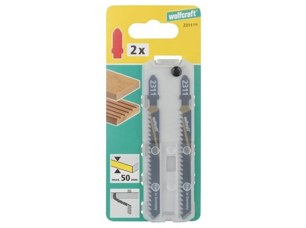 wolfcraft GmbH 2361000, Stikksagblad, Sponplate, Kryssfiner, Mykt tre, High Carbon Steel (HCS), 7,5 cm, 3 mm, 5 cm