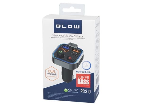 BLOW 74-166#, FM, 87,5 - 108 MHz, LED, Bluetooth, Cigartenner/lighter, 12 - 24 V