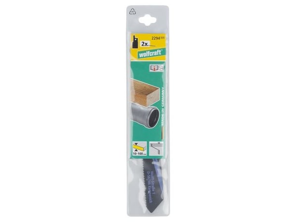 wolfcraft GmbH 2294000, Sabelsagblad, Plast, Tre, Chromium-Vanadium Steel (Cr-V), 13 cm, 2,5 mm, 10 cm