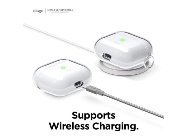 elago - Eske for ladeboks for tådløse ørepropper - harpiks - gjennomsiktig - for Apple AirPods (3. generasjon)