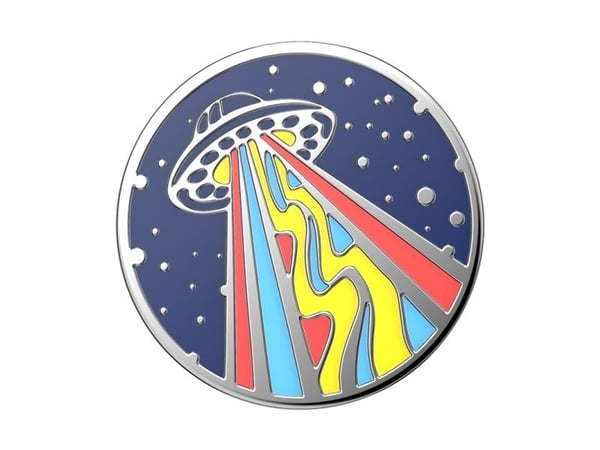 PopSockets PopGrip - Fingergrep/stativ for mobiltelefon - emalje - Outta This World - marineblå
