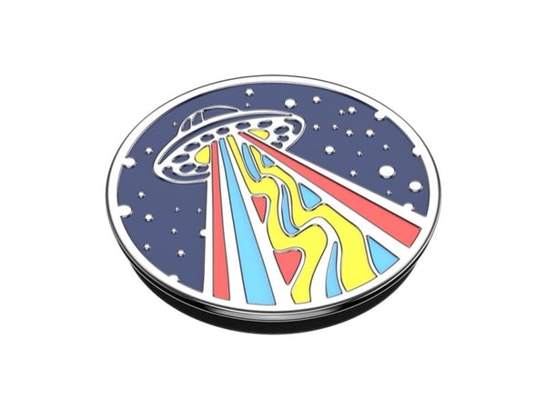 PopSockets PopGrip - Fingergrep/stativ for mobiltelefon - emalje - Outta This World - marineblå