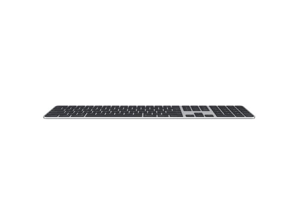 Apple Magic Keyboard, Täysikokoinen (100 %), USB + Bluetooth, QWERTY, Hopea, Musta