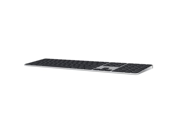 Apple Magic Keyboard, Täysikokoinen (100 %), USB + Bluetooth, QWERTY, Hopea, Musta