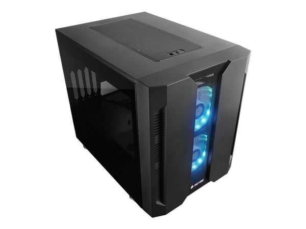 Chieftronic M2 - Kube - micro ATX - sidepanel med vindu (herdet glass) - ingen strømforsyning (ATX) - svart - USB/lyd