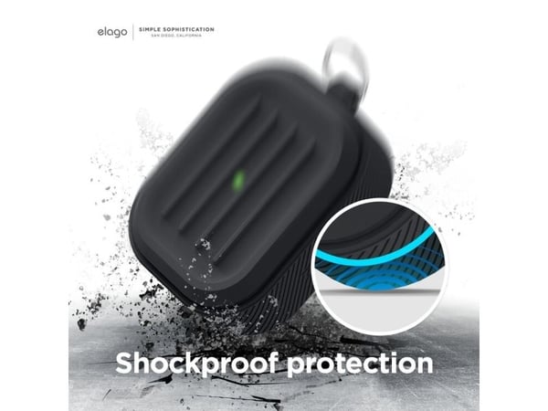 elago AirPods 3 Armor Case, laatikko, silikoni, musta