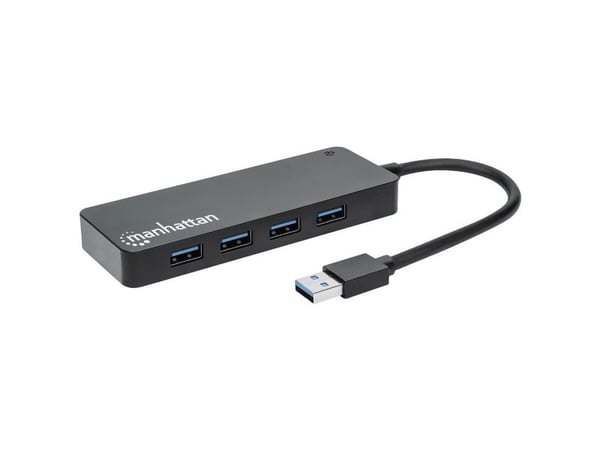 Manhattan 164900, USB 3.2 Gen 1 (3.1 Gen 1) Type-A, USB 3.2 Gen 1 (3.1 Gen 1) Type-A, 5000 Mbit/s, Svart, Akrylonitril-butadien-styren (ABS), 0,135 m