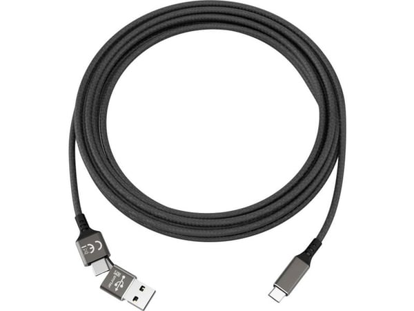 Smartere USB-kabel USB 2.0 USB-C®-pinne, USB-C®-pinne 1 m SMRTER_SPEEDY_C_BK
