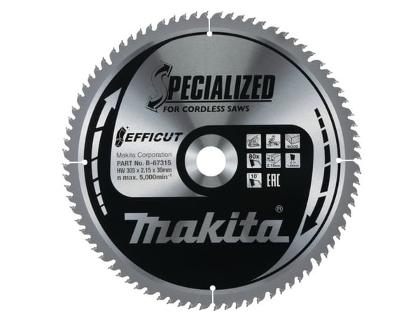 Makita B-67315, Tre, 30,5 cm, 3 cm, 2,15 mm, 5000 RPM, 1 stykker