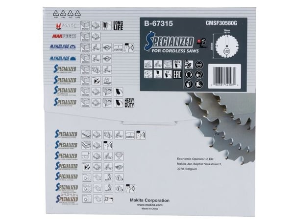 Makita B-67315, Tre, 30,5 cm, 3 cm, 2,15 mm, 5000 RPM, 1 stykker
