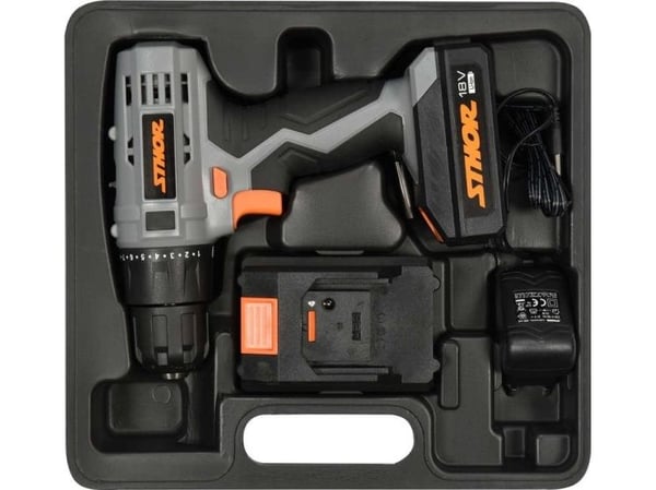 STHOR batteridrevet skrumaskin 18V/2-AK