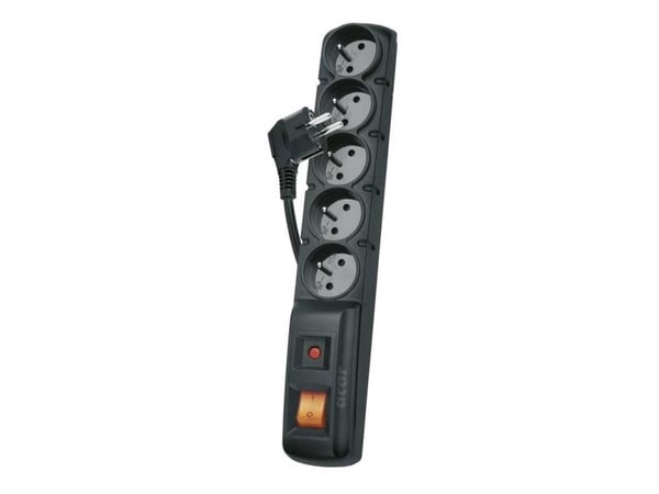 Emos 1909050153 overspenningsvern Svart 5 AC-uttak 250 V 1,5 m