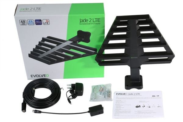 Evolveo Jade 2 LTE, Utendørs, Sort, 10 m, 48 dBi, DVB-T, DVB-T2, IEC