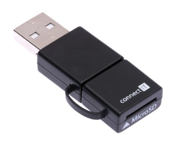 Connect IT CI-396, MicroSD (TransFlash), Svart, USB 2.0/Micro-USB, 47,5 mm, 17,4 mm, 8,1 mm