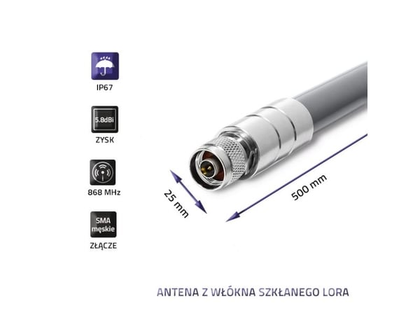 Qoltec - Antenni - 5,8 dBi - ulkokäyttöön - harmaa - harmaa