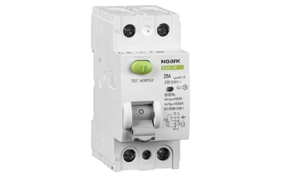Noark vikavirtasuojakatkaisijat Ex9L-N 2P 25A 30mA